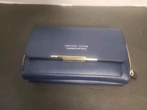 Forever Young Damen Clutch Blau Geldbörse Made In Korea - Bild 1 von 5