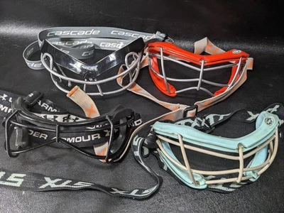 Lote de 4 máscaras de hockey de campo de lacrosse para mujer. Zsee, Under Armor, Cascade Foto 1 de 4