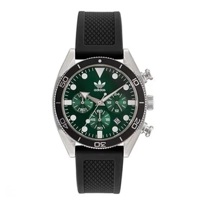 Adidas Watch Mens Chronograph 100m WR Green Dial Silicone AOFH23005 RRP £139 - Picture 1 of 7