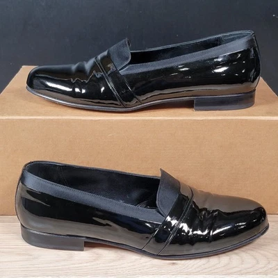 Mezlan Mirage Shoes Mens Size 8.5 Black Patent Leather Loafers Made In Spain - Image 1 of 4