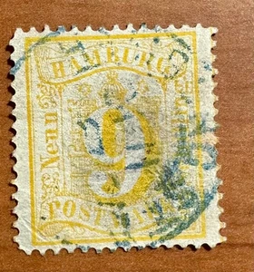 Hamburg Mi7 gest. Briefmarke Vollstempel Kat2700€ - Bild 1 von 8