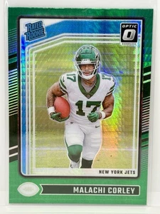 2024 Donruss Optic Malachi Corley Green Hyper New York Jets #270 Rookie RC - Picture 1 of 2