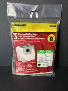 NUEVO Shop Vac 90668 2-2,5 galones tipo B paquete de 3 filtración media desechable - Imagen 1 de 2