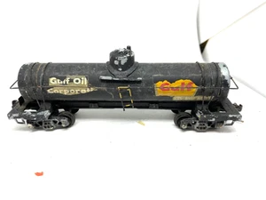 VINTAGE HO SCALE GULF OIL 1540 SINGLE DOME TANK CAR CRAFTSMAN KIT BUILT - Picture 1 of 11