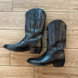 Lucchese 2000 Mens Black Leather boots Size 9.5 D - Picture 1 of 8