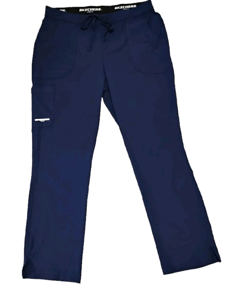 Skechers by Barco Reliance Scrub Pants Women’s Large Navy – Mid Rise Fit & Flare - Image 1 of 4