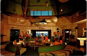 LOBBY inteior view KONA INN Kailua-Kona, Hawaii HI Postcard - Picture 1 of 2