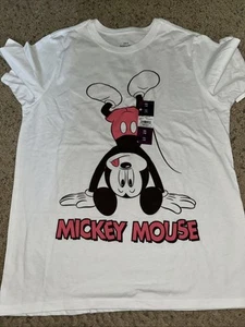 Nwt Disney Mickey Mouse Kids Tee Shirt Up Side Down Size XXL - Picture 1 of 3
