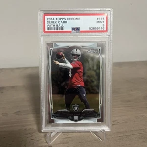 2014 Topps Chrome #115 Derek Carr Rookie RC PSA Mint 9 - Picture 1 of 2