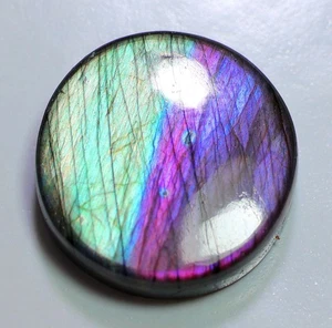 43 Ct 7X25X25 mm Natural Purple Fire Labradorite Round Cabochon Gemstone RL-141 - Picture 1 of 1
