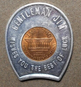 El caballero Jim te desea la mejor de las suertes. Encased 1961P 1c, soporte para herradura, u - Imagen 1 de 2