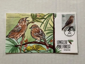 Collins FDC 2002 Longleaf Pine Forest 3611a Bachman’s Sparrow - Bild 1 von 3