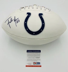 FRANK GORE signed/autographed INDIANAPOLIS COLTS Full Size Logo Football - PSA - Picture 1 of 4