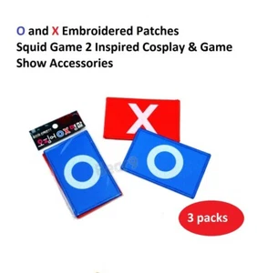 Squid Game 2 Patch, O and X Embroidered Symbol Patches 3 PACK - Picture 1 of 6