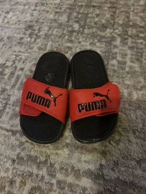 PUMA Unisex-Child Cool Cat Hook and Loop Black Slide Sandal Size 12 - Image 1 of 4