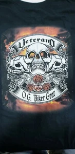 Veterano BLK maniche corte biker ingranaggio OG teschi gangster originali S M L X XXL XXL - Foto 1 di 10