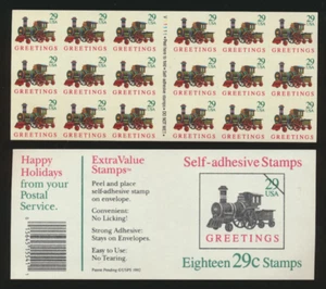 Folleto de 18 estampillas trenes antiguos saludos navideños 2719a como nuevas nunca montadas - Imagen 1 de 1