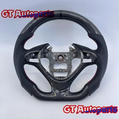 Black Carbon Fiber Perforated leather Steering Wheel Fit for Acura TSX 2009-2014 - Image 1 of 4