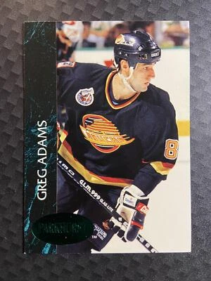 Greg Adams #195 1992-93 Parkhurst Emerald Ice Vancouver Canucks hockey - Image 1 of 2