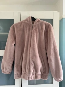 New look pink teddy fur jacket oversized size Small New never been worn - Picture 1 of 1