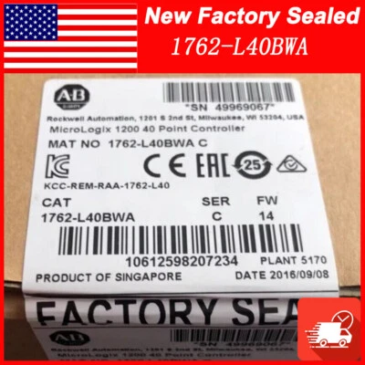 New Factory Sealed AB 1762-L40BWA SER C MicroLogix 1200 40 Point Controller - Image 1 of 4