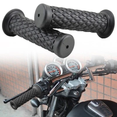 Universal Motorcycle Motorbike Rubbers Handlebar Grips Pair 22mm 7/8" Anti-Slip - Image 1 of 3