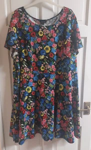 Label Be Kleid Mehrfarbig Kurzarm Stretchig Fit & Flare Größe 28 - Bild 1 von 7