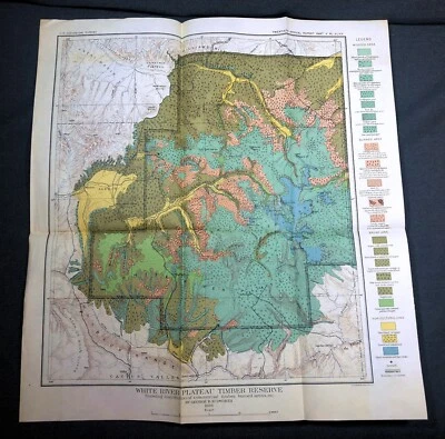 1898 Timber Reserves Antique Color Map White River Plateau Colorado USGS - Image 1 of 3
