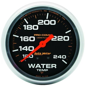 Auto Meter 2-5/8" Water Temperature 120-240 °F 6 FT. Liquid Filled Pro-Comp 5432 - Picture 1 of 1