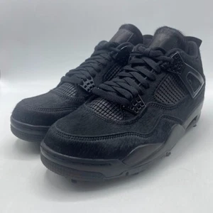 Nike Air Jordan 4 Golf Black Cat Pony Hair CU9981 001 Men's Size 9.5 NEW - Picture 1 of 10