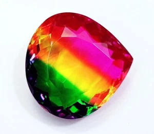 Piedra preciosa suelta certificada corte pera turmalina sandía 97,70 quilates con regalo gratis - Imagen 1 de 8