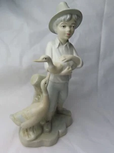 Miquel Requena large 28cm Beautiful Porcelanas Valencia Spain, boy with geese - Picture 1 of 7