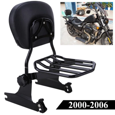 For Harley Softail Night Train FXSTB Passenger Backrest Sissy Bar + Luggage Rack - Image 1 of 4