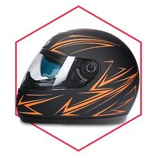 Casco Integral Negro-Naranja Mate Casco de Moto Casco Plegable S M L XL XXL