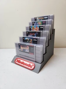 Super Nintendo, SNES Six Cartridge In Sleeve Display Stand, 3D Printed - Picture 1 of 7