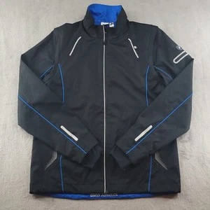 Chaqueta BMW Para Hombres Mediana Negra Azul Atletismo Deportes Motorizados Chaleco Cremallera Completa Rompevientos - Imagen 1 de 10
