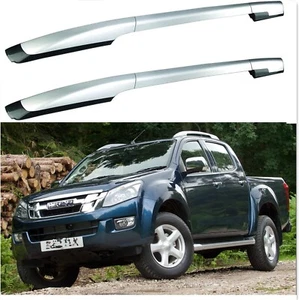 2Pcs for ISUZU D-MAX DMAX 2012-2019 Silver Aluminum Roof Rail Rack - Picture 1 of 6