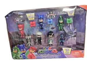 JUEGO DE FIGURAS DE LUJO PJ MASKS SUPER MOON ADVENTURES (15 PIEZAS, 3 PAQUETES DE ILUMINACIÓN) *NUEVO - Imagen 1 de 5
