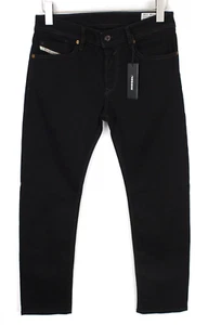 DIESEL Waykee 0886Z Men Jeans W28/L32 Button-Fly Black Regular Straight Stretch - Picture 1 of 9