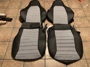 PORSCHE 911 944 924 STANDARD UPHOLSTERY SEAT KIT BLACK/WHITE HOUNDS TOOTH - Bild 1 von 7