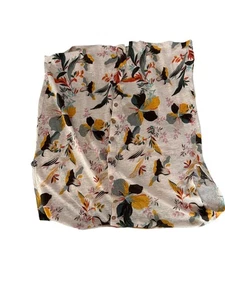Rachel Zoe Shirt Damen mittelgrau Blumen Leinen Knopfleiste ärmellos Oberteil A125 - Bild 1 von 5