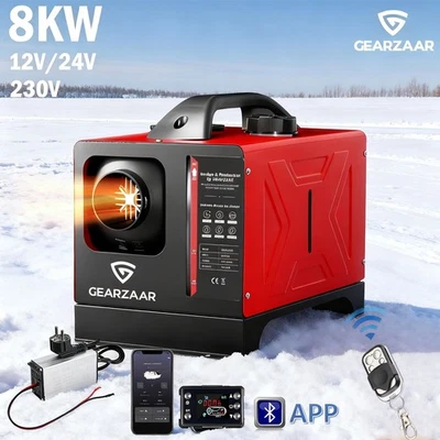 8KW Diesel Standheizung 12V/24V 220V Luftheizung mit Bluetooth APP & Adapter - Bild 1 von 4