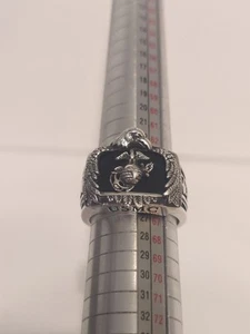 Sterling Silver Marine Corps Ring 19.9 Grams Size 11.5 - Picture 1 of 13