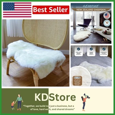 Genuine New Zealand Sheepskin Rug - Fluffy Wool Area Rug for Bedroom & Living... - Image 1 of 4
