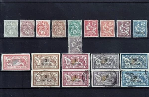 LEVANT FRENCH 1902 YVERT 9-23 COMPL. SETS OF 15 + DUPLICATION - Picture 1 of 1