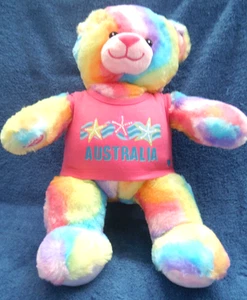 *2406* Rainbow  bear - Australia shirt - plush – Build-a-Bear BAB – 40cm - Picture 1 of 6