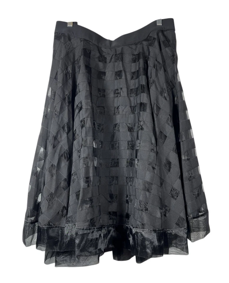 Falda Christian Siriano Talla 26 Cuadrada Negra Transparente Fiesta Vacaciones Lane Bryant Foto 1 de 4