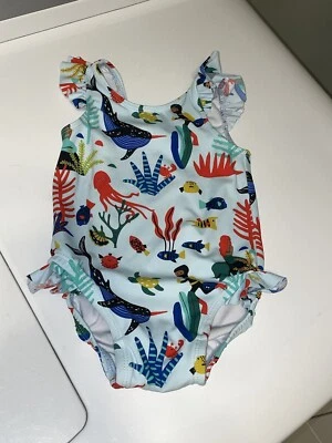 Купальник для маленьких девочек Hanna Andersson морской для аквалангистов 70 6-12 месяцев б/у в отличном состоянии - Изображение 1 из 4