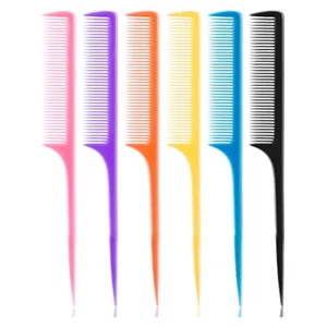 24 Pieces Plastic Rat Tail Combs Bulk for Hair Stylist Colored Teasing Combs Pin - Picture 1 of 8