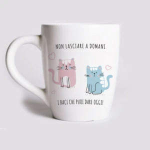 TAZZA Mug Ceramica Frase - Non lasciare a domani i Baci.... (gatti) 3 - Imagen 1 de 1